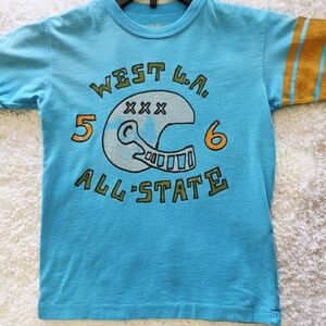 True Religion Turquoise Kids Graphic Tee with Helmet Graphic Sz XS